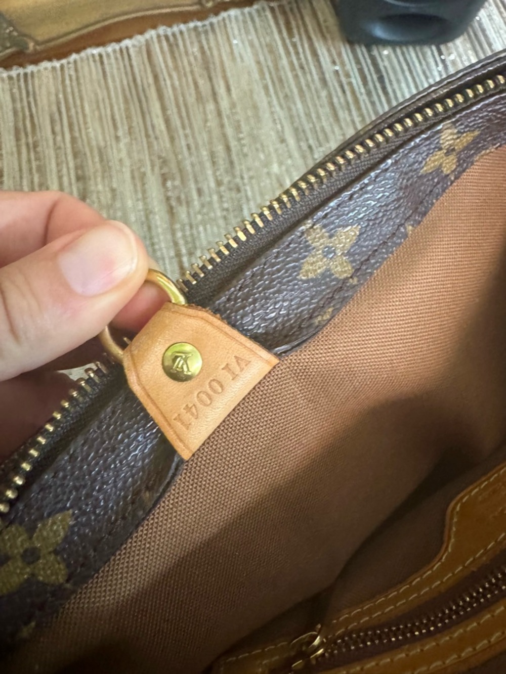 Louis Vuitton Brown Monogram Canvas Tote with Tan Straps - Picture 6 of 7